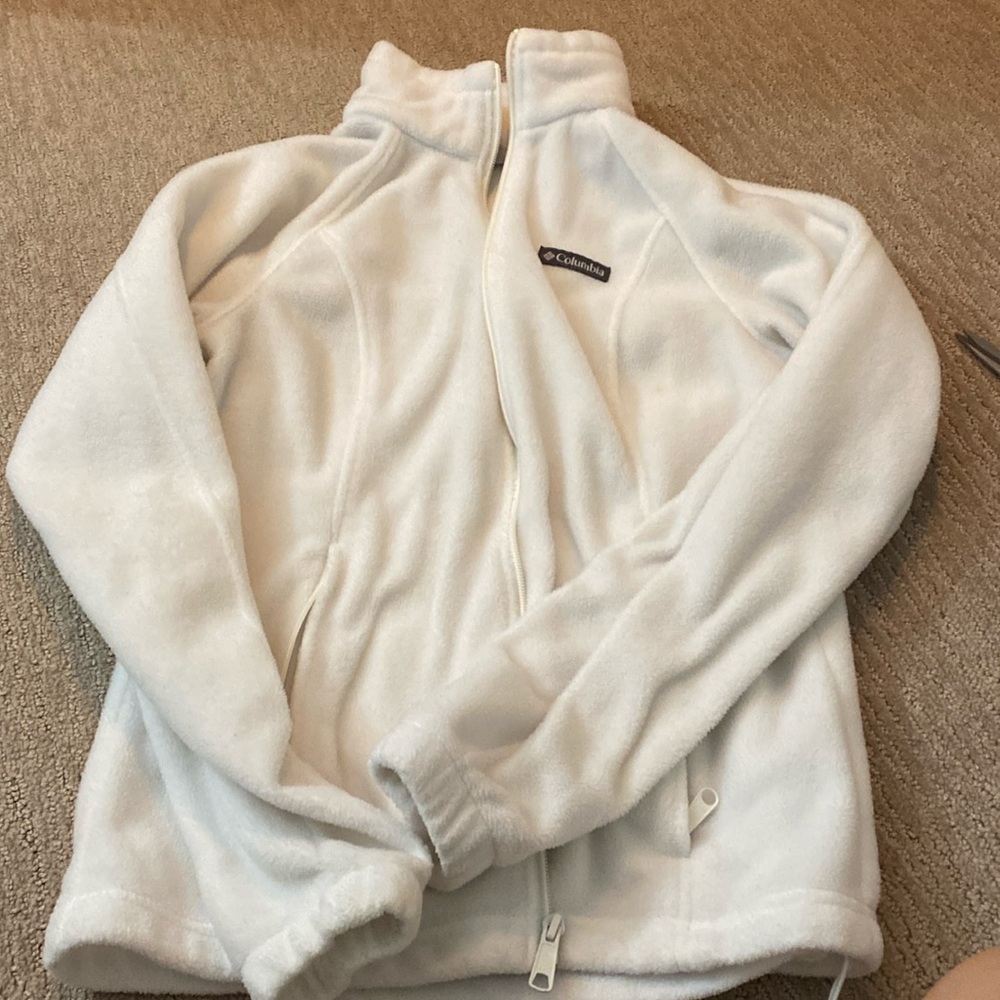 White Full Zip Columbia Jacket